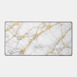 Alfrombrillas De Escritorio Kintsugi Marble Gold Fracture Luxury Desk Mat