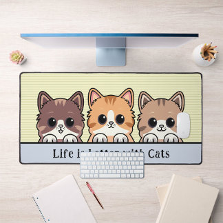 Alfrombrillas De Escritorio La vida es mejor con los gatos - Cute Kittens Desk