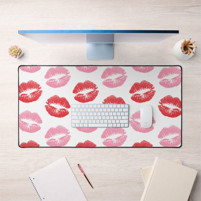 Alfrombrillas De Escritorio Labios rojos y rosados, patrón de labios, labios,  (Oficina 1)