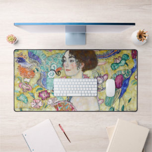 Alfrombrillas De Escritorio Lady con un fanático, Gustav Klimt