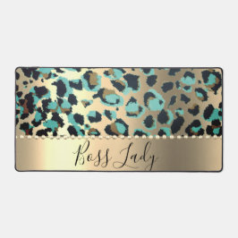 Alfrombrillas De Escritorio Lady del jefe del Leopardo Glam