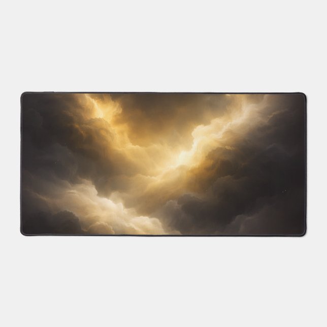 Alfrombrillas De Escritorio Large Abstract Golden Nebula Mouse Pad (Anverso)