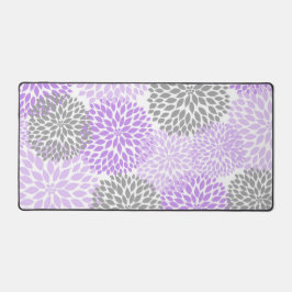 Alfrombrillas De Escritorio Lavanda Púrpura y Floral de Dalia Gris