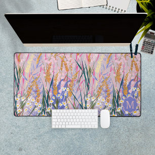 Alfrombrillas De Escritorio Lavender Daisies Personalizado Monograma inicial F