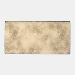 Alfrombrillas De Escritorio Lazo floral rosado dorado