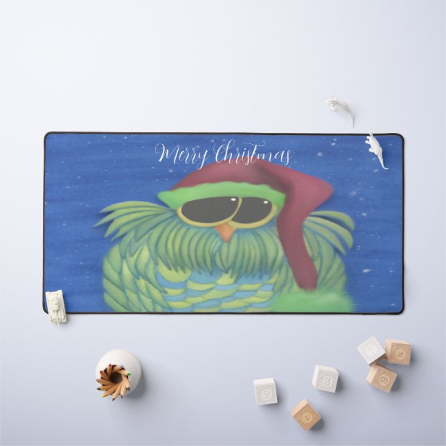 Alfrombrillas De Escritorio Lechuza Adorable con Santa Hat (Mesa para niños)