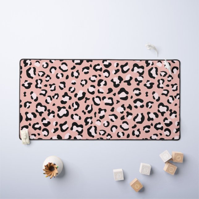 Alfrombrillas De Escritorio Leopard Print, Leopard Spots, Pink Leopard (Mesa para niños)
