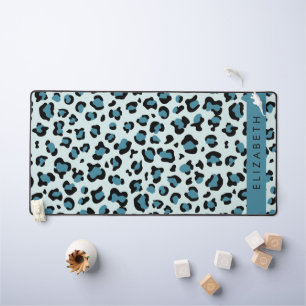 Alfrombrillas De Escritorio Leopard Print, Spots, Blue Leopard, tu nombre