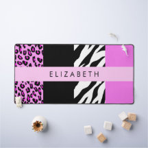 Leopardo Print, Zebra Print, Pink, Your Name
