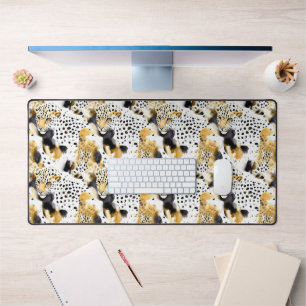Alfrombrillas De Escritorio Leopardos blancos dorados