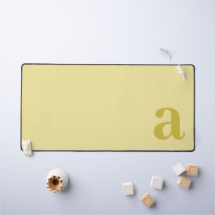 Alfrombrillas De Escritorio Letra de Monograma Amarillo Pálido y Mostaza Minim