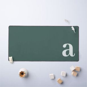 Alfrombrillas De Escritorio Letra de Monograma Verde Oscuro Minimalista