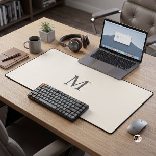 Alfrombrillas De Escritorio Letra M Monograma Minimalista Beige