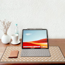 Light Brown Moroccan Pattern Desk Mat