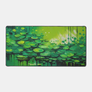Alfrombrillas De Escritorio Lime Green Abstract Lily Pads Desk Mat