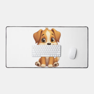 Alfrombrillas De Escritorio lindo cachorro Es una almohadilla larga.