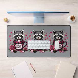 Alfrombrillas De Escritorio Lindo Mapache San Valentín Cuadro Estético de Cuad