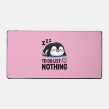lindo pingüino durmiendo, lista de tareas nada