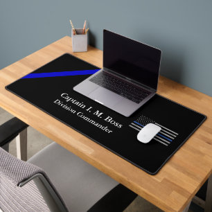 Alfrombrillas De Escritorio Línea Azul delgada - Bandera con mancha angustiada