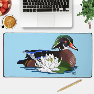 Alfrombrillas De Escritorio Lirio de agua de pato de madera
