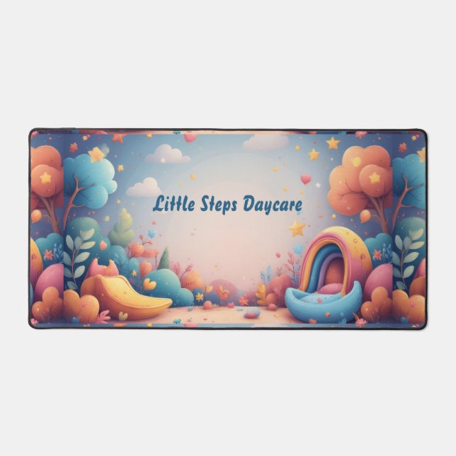 Alfrombrillas De Escritorio Little Steps Daycare Pastel Whimsical Personalized (Anverso)