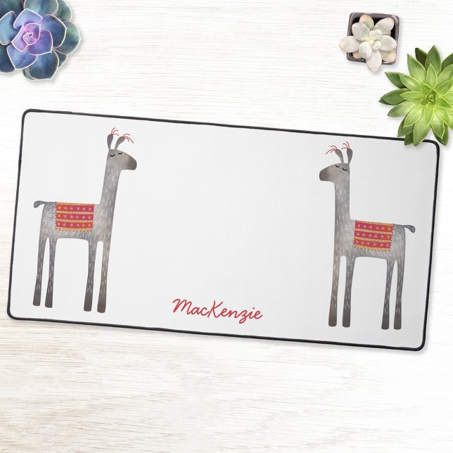 Alfrombrillas De Escritorio Llama personalizada (Fun personalized llama or alpaca desk mat.)