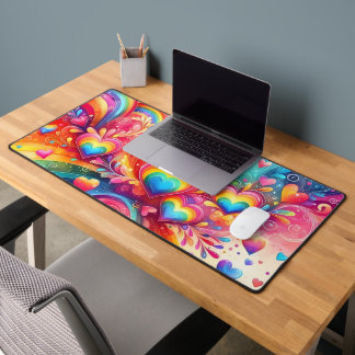ALFROMBRILLAS DE ESCRITORIO LLUVIAS DE COLOR BRILLANTE Y CORAZONES DE AMOR