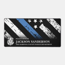 Alfrombrillas De Escritorio Logo de la Línea Azul delgada del Departamento de