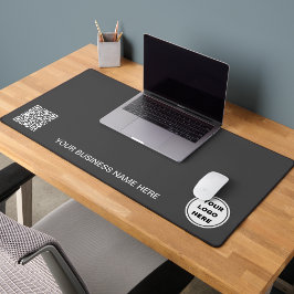 Alfrombrillas De Escritorio Logotipo comercial promocional y código QR Gris mo