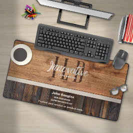 Alfrombrillas De Escritorio Logotipo comercial Rustic Wood Tone