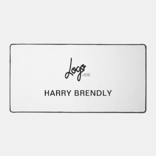 Alfrombrillas De Escritorio Logotipo de Negocio Lujo Corporativo Blanco 