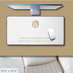 Alfrombrillas De Escritorio Logotipo simple de Personalizado blanco