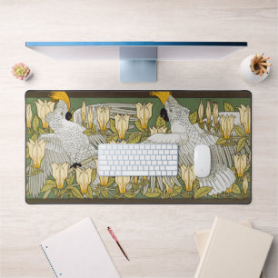 Alfrombrillas De Escritorio Loro Cacatúa Verde Salvia Vintage Arte Magnolia