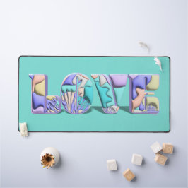 Alfrombrillas De Escritorio LOVE Typography Colorful Moderno 3D Resumen Arte