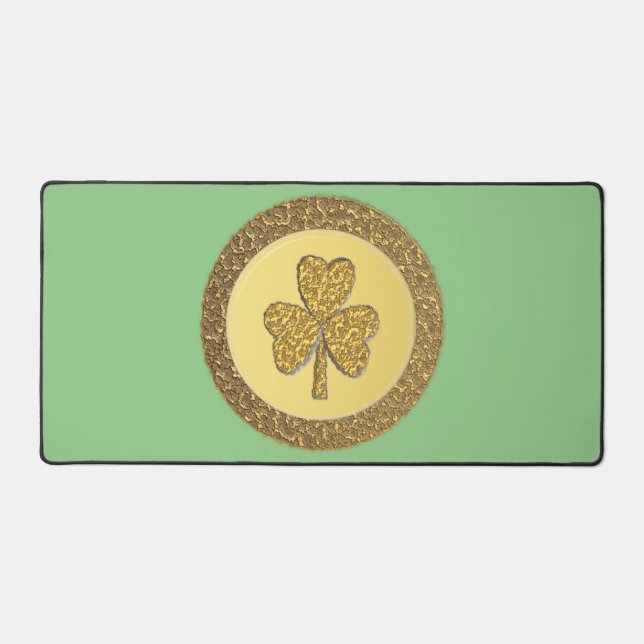 Alfrombrillas De Escritorio Lucky Irish Shamrock Gold Coin (Anverso)