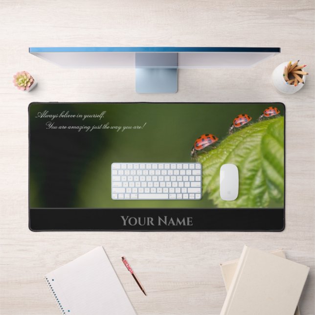 Alfrombrillas De Escritorio Lucky ladybugs motivación cita mentalidad positiva (Oficina 1)