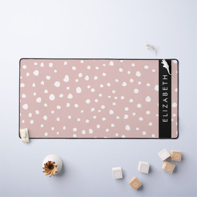 Alfrombrillas De Escritorio Lugares dálmatas rosados, puntos dálmatas, tu nomb (Mesa para niños)