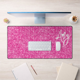 Alfrombrillas De Escritorio Lujo Brillo Rosa Caliente