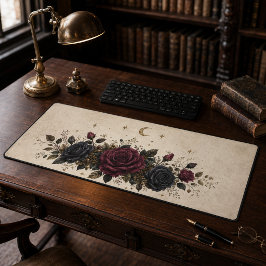 Alfrombrillas De Escritorio Luna Celestial Rosas Burgundy Gótico Marfil Antigu