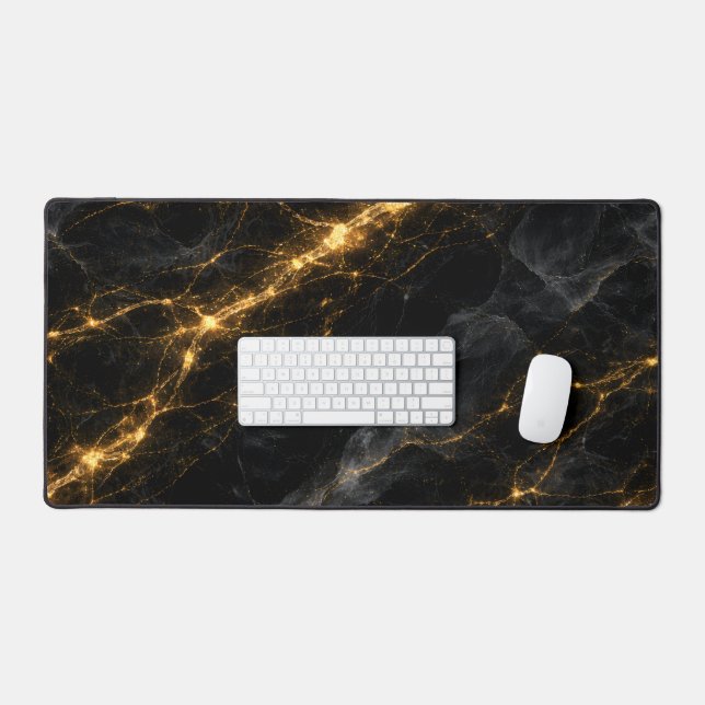 Alfrombrillas De Escritorio Luxury Black and Gold Marble Mouse Pad (Teclado y ratón)