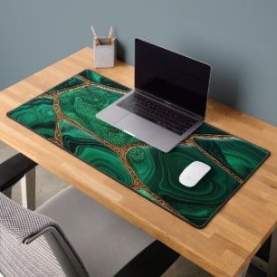 Alfrombrillas De Escritorio Luxury Emerald Malachite Green Marble Abstract