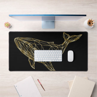 Alfrombrillas De Escritorio Luxury Gold Geometric Whale Desk Mat