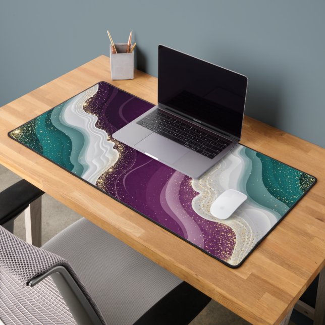 Alfrombrillas De Escritorio Luxury Gold Glitter Marble Pattern (Oficina 2)