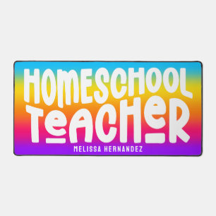Alfrombrillas De Escritorio Maestra Educadora en Casa Texto Diseño Arcoíris