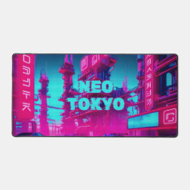 Alfrombrillas De Escritorio Magenta Cian Neon Ciberpunk Neo Tokio Jugador