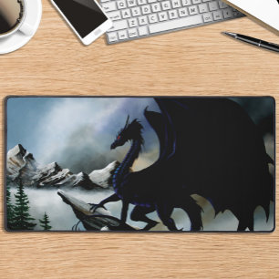 Alfrombrillas De Escritorio Majestuosas Montañas de Fantasía Oscura del Dragón