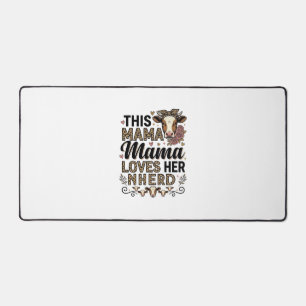 Alfrombrillas De Escritorio Mamá Ama a su Manada Diseño de Camiseta de Vaca Vi