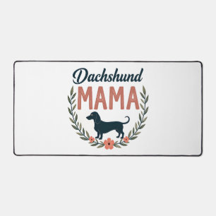 Alfrombrillas De Escritorio Mamá Dachshund Vintage Diseño Vectorial Floral Ama