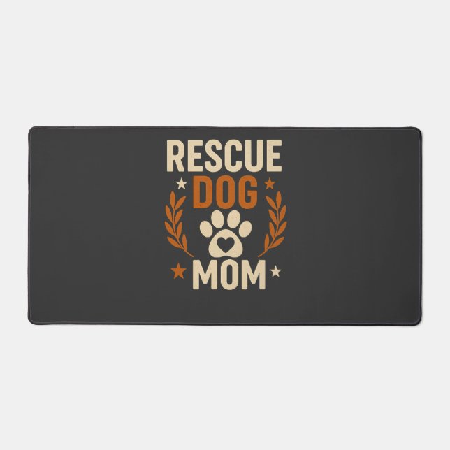 Alfrombrillas De Escritorio Mamá de perro de rescate (Anverso)