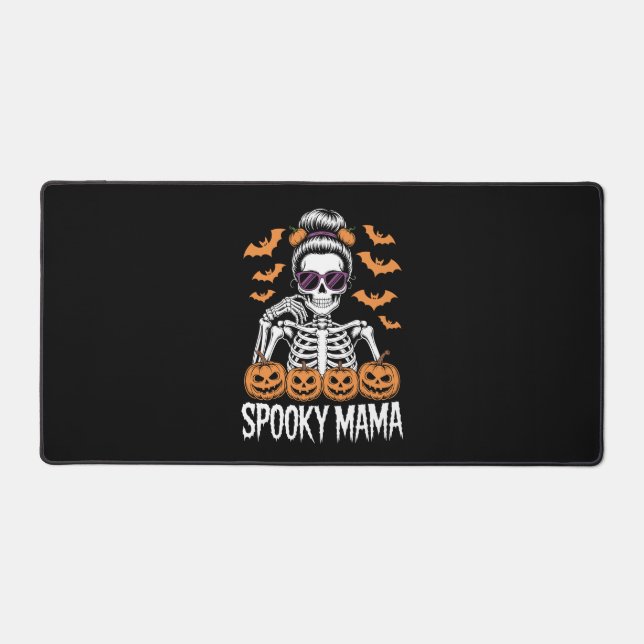 Alfrombrillas De Escritorio Mamá Espeluznante Esqueleto de Halloween Genial (Anverso)